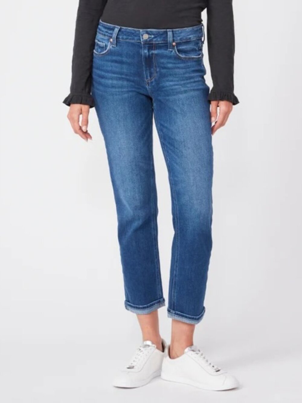 Paige Brigitte Midrise Slim Boyfriend Jean — “Roam” Wash (Size 30)